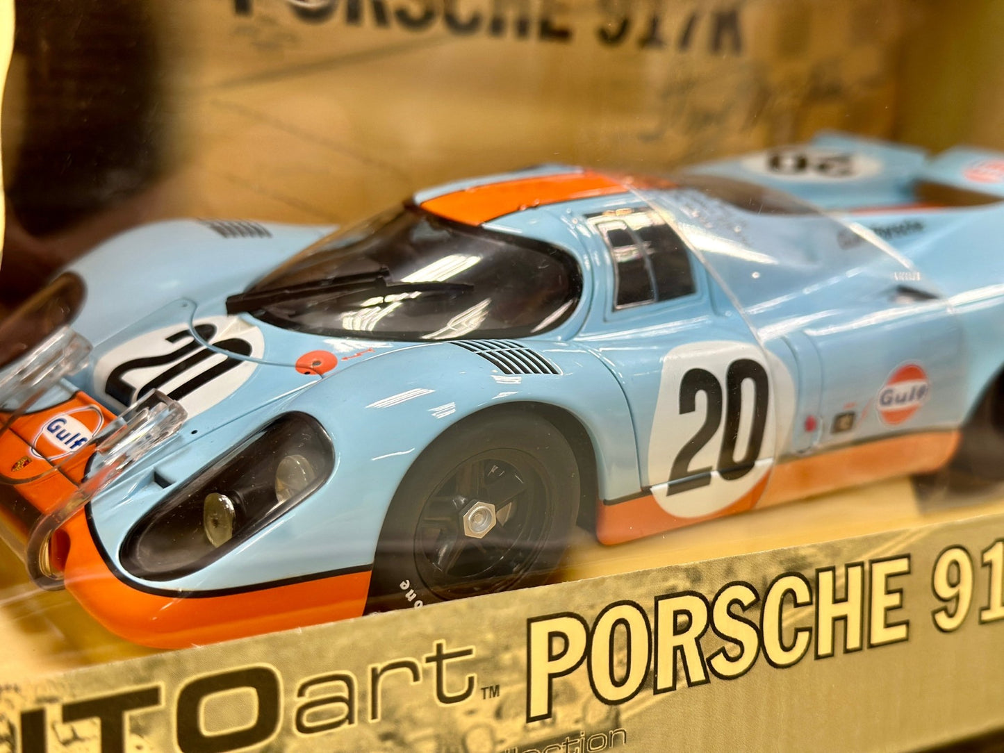 AUTOart Porsche 917 'Steve Mcqueen Edition' Gulf Blue 1/18 Scale Diecast Model Car | New - Product Image