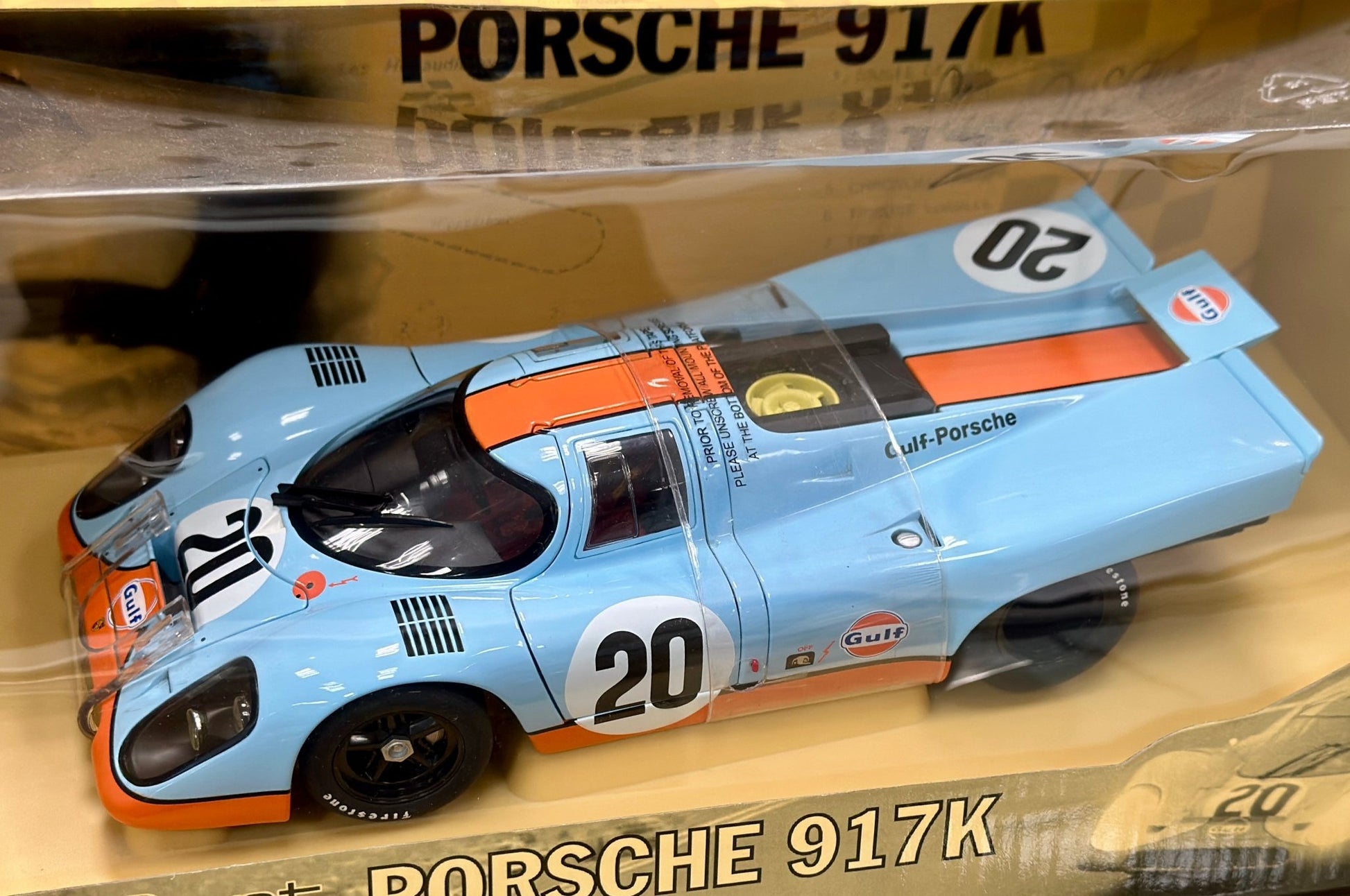 AUTOart Porsche 917 'Steve Mcqueen Edition' Gulf Blue 1/18 Scale Diecast Model Car | New - Product Image