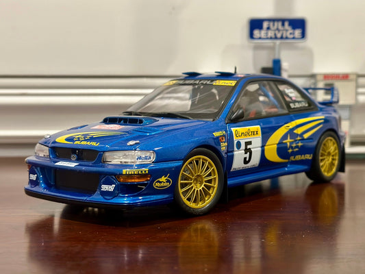 AUTOart Subaru Impreza '#5 Burns Reid Rally Monte Carlo' Blue 1/18 Scale Diecast Model Car - Product Image