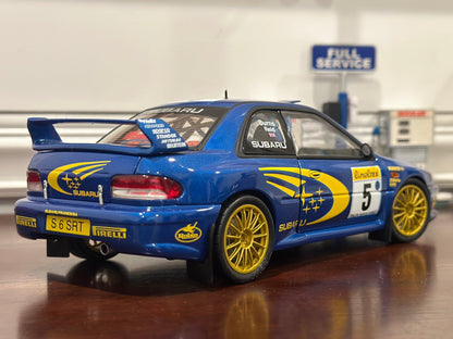 AUTOart Subaru Impreza '#5 Burns Reid Rally Monte Carlo' Blue 1/18 Scale Diecast Model Car - Product Image