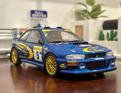 AUTOart Subaru Impreza '#5 Burns Reid Rally Monte Carlo' Blue 1/18 Scale Diecast Model Car - Product Image
