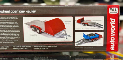 Autoworld American-Muscle Auto Transport Trailer Red/Silver 1/18 Scale Diecast Model | New - Product Image
