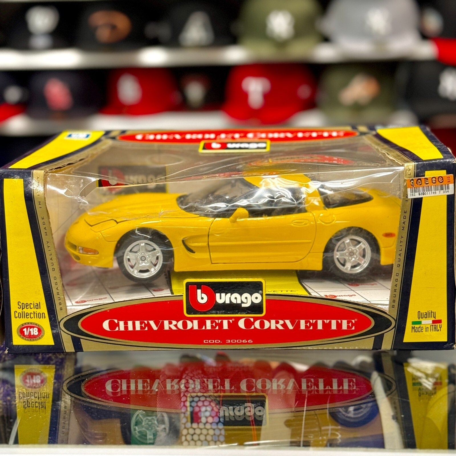 Bburago 1997 Chevrolet Corvette Yellow 1/18 Scale Diecast Model Car | New - Product Image