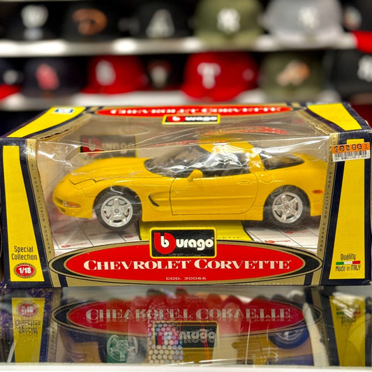 Bburago 1997 Chevrolet Corvette Yellow 1/18 Scale Diecast Model Car | New - Product Image