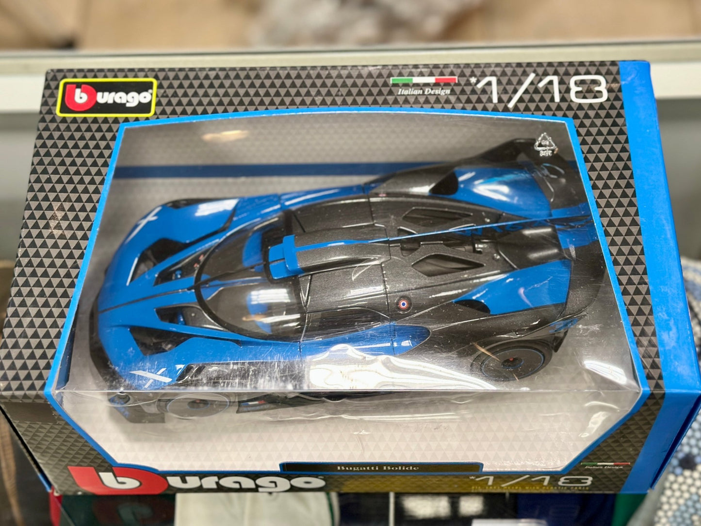 Bburago Bugatti Bolide Blue 1/18 Scale Diecast Model Car | New - Product Image