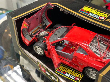 Bburago Ferrari F40 Red 1/18 Scale Diecast Model Car | New - Product Image
