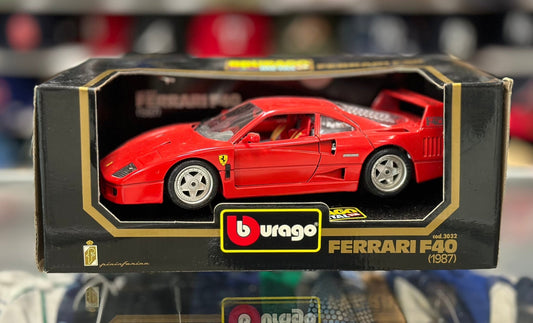 Bburago Ferrari F40 Red 1/18 Scale Diecast Model Car | New - Product Image