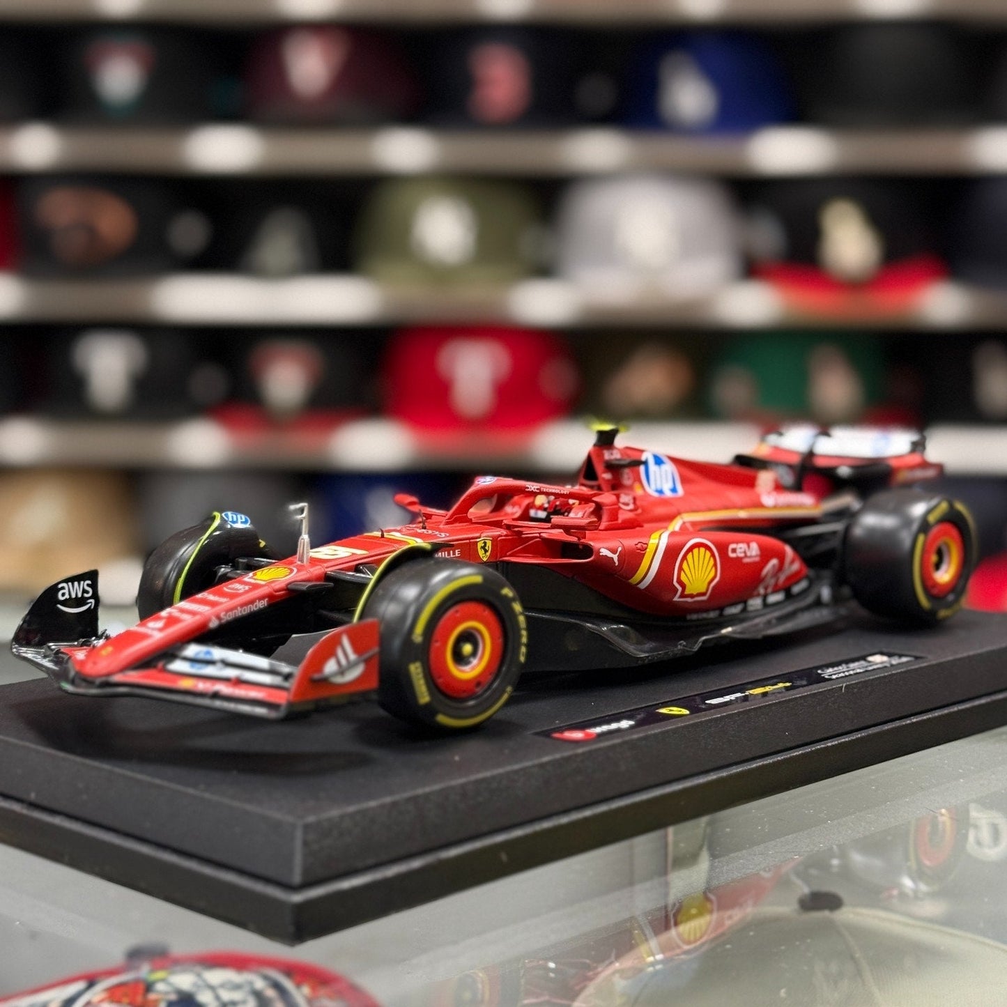 Bburago Ferrari Formula 1 'Carlos Sainz - Seasonal Livery' 1/18 Scale Model F1 Car | New - Product Image