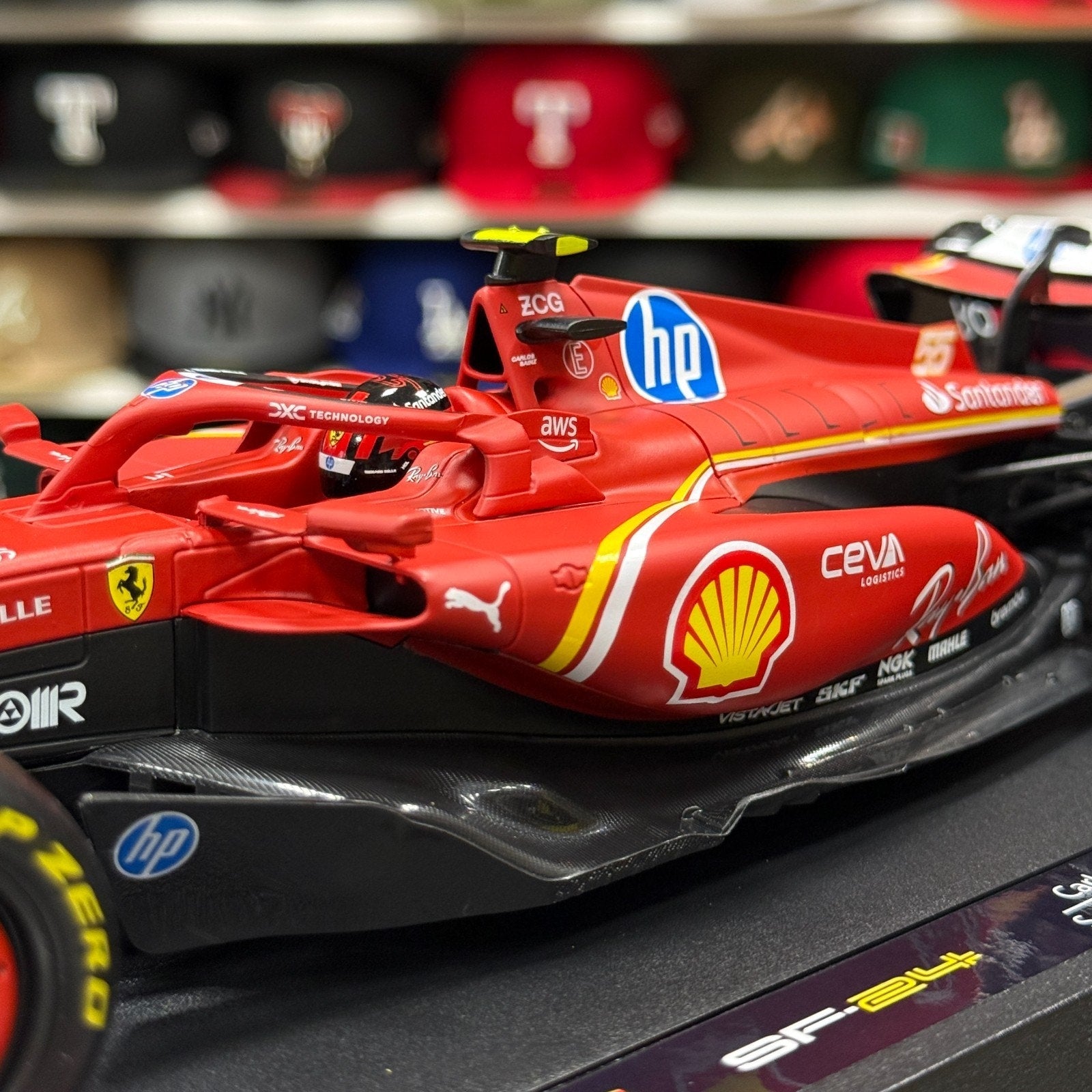 Bburago Ferrari Formula 1 'Carlos Sainz - Seasonal Livery' 1/18 Scale Model F1 Car | New - Product Image