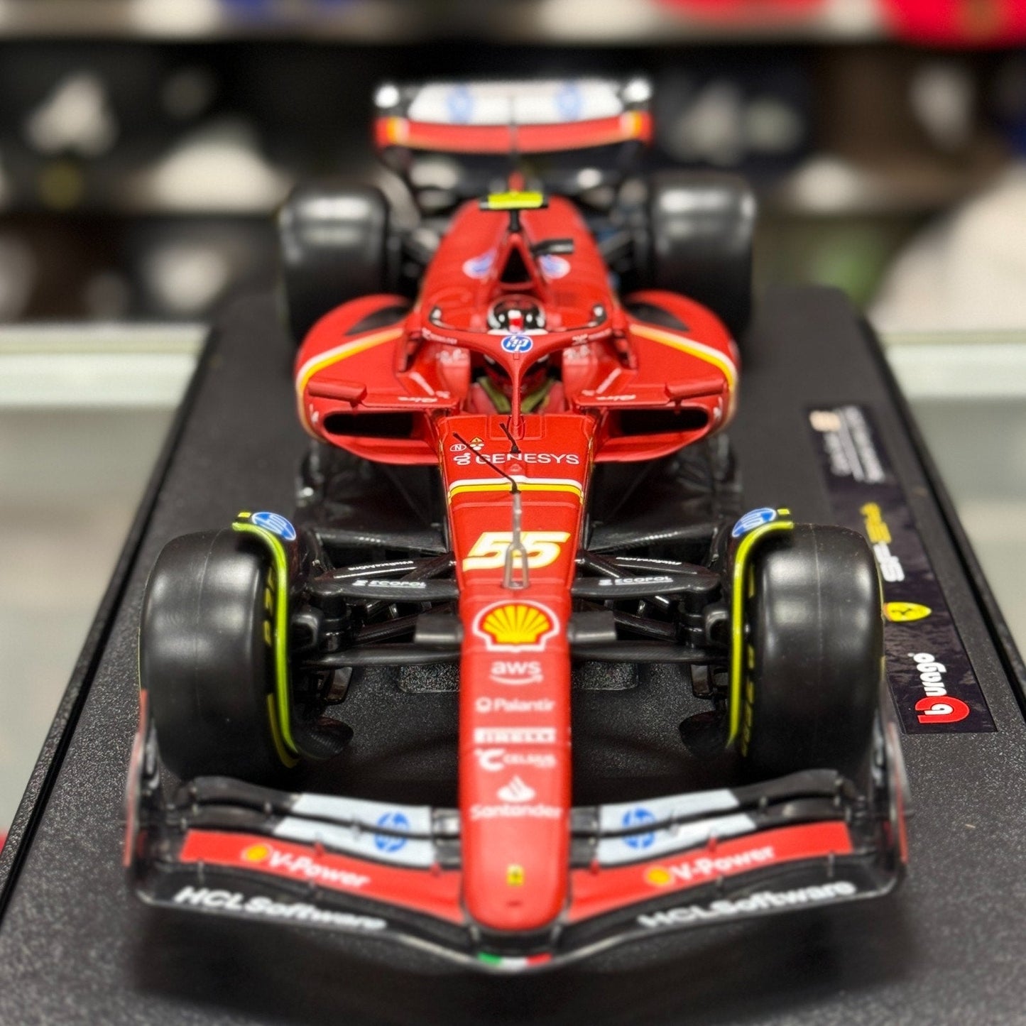 Bburago Ferrari Formula 1 'Carlos Sainz - Seasonal Livery' 1/18 Scale Model F1 Car | New - Product Image