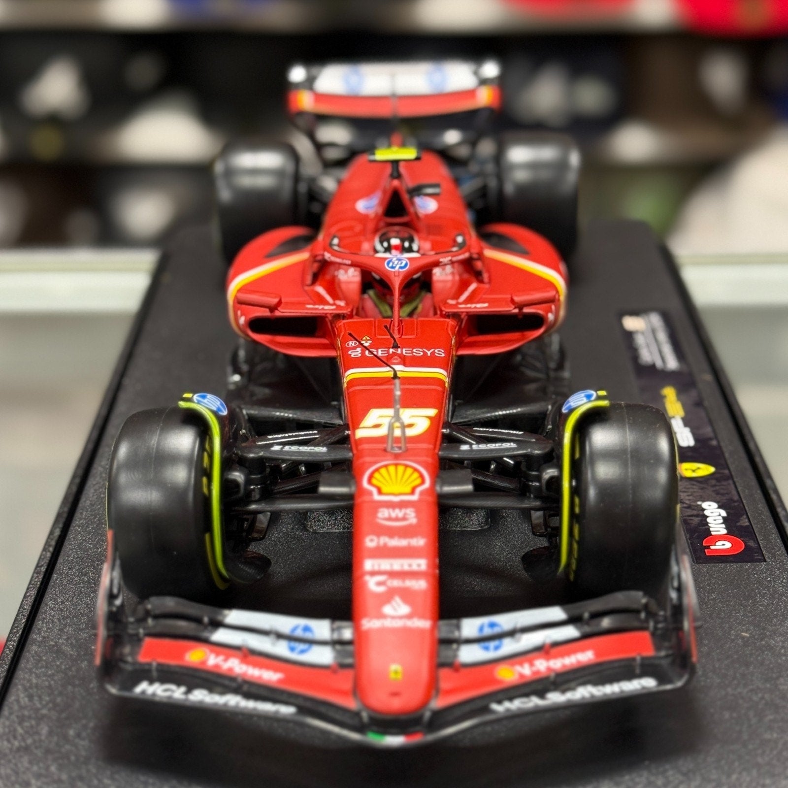 Bburago Ferrari Formula 1 'Carlos Sainz - Seasonal Livery' 1/18 Scale Model F1 Car | New - Product Image