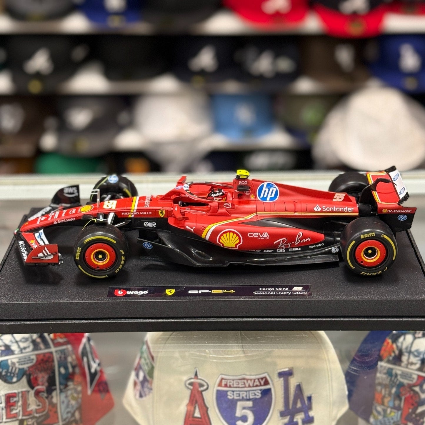 Bburago Ferrari Formula 1 'Carlos Sainz - Seasonal Livery' 1/18 Scale Model F1 Car | New - Product Image
