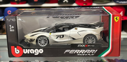 Bburago Ferrari LaFerrari FxxK Evo White 1/18 Scale Diecast Model Car - Product Image