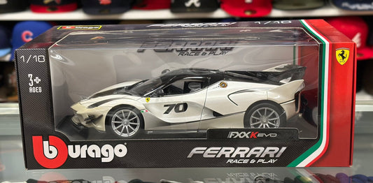 Bburago Ferrari LaFerrari FxxK Evo White 1/18 Scale Diecast Model Car - Product Image