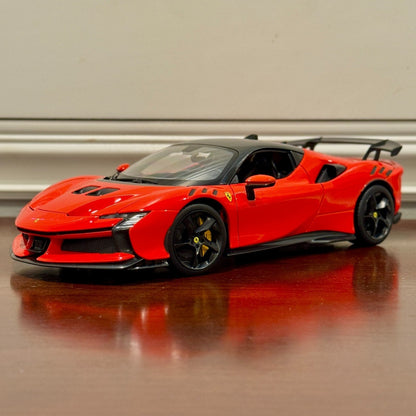 Bburago Ferrari SF90 XX Stradale 'Rosso-Dino' Red 1/18 Scale Diecast Model Car | New - Product Image