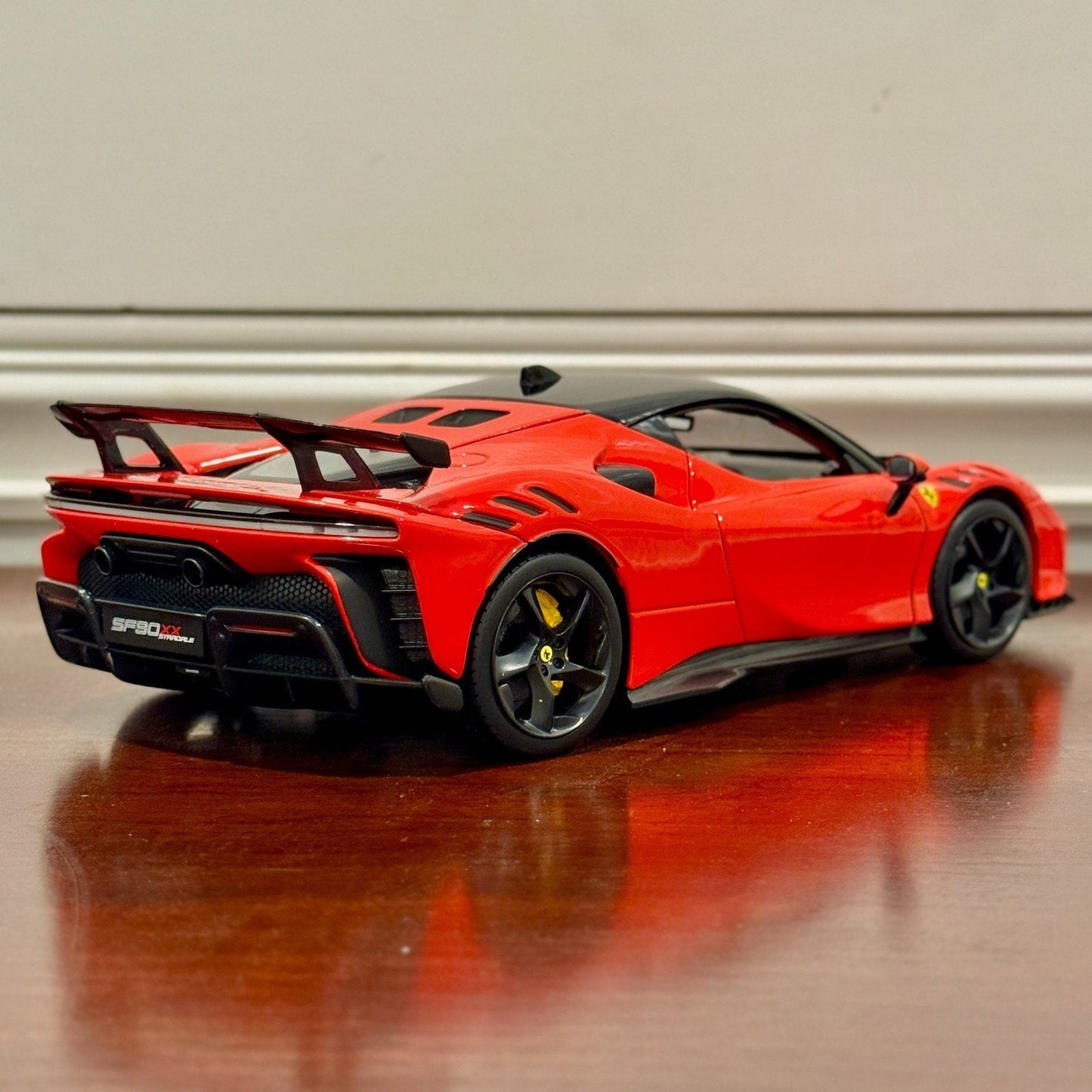 Bburago Ferrari SF90 XX Stradale 'Rosso-Dino' Red 1/18 Scale Diecast Model Car | New - Product Image