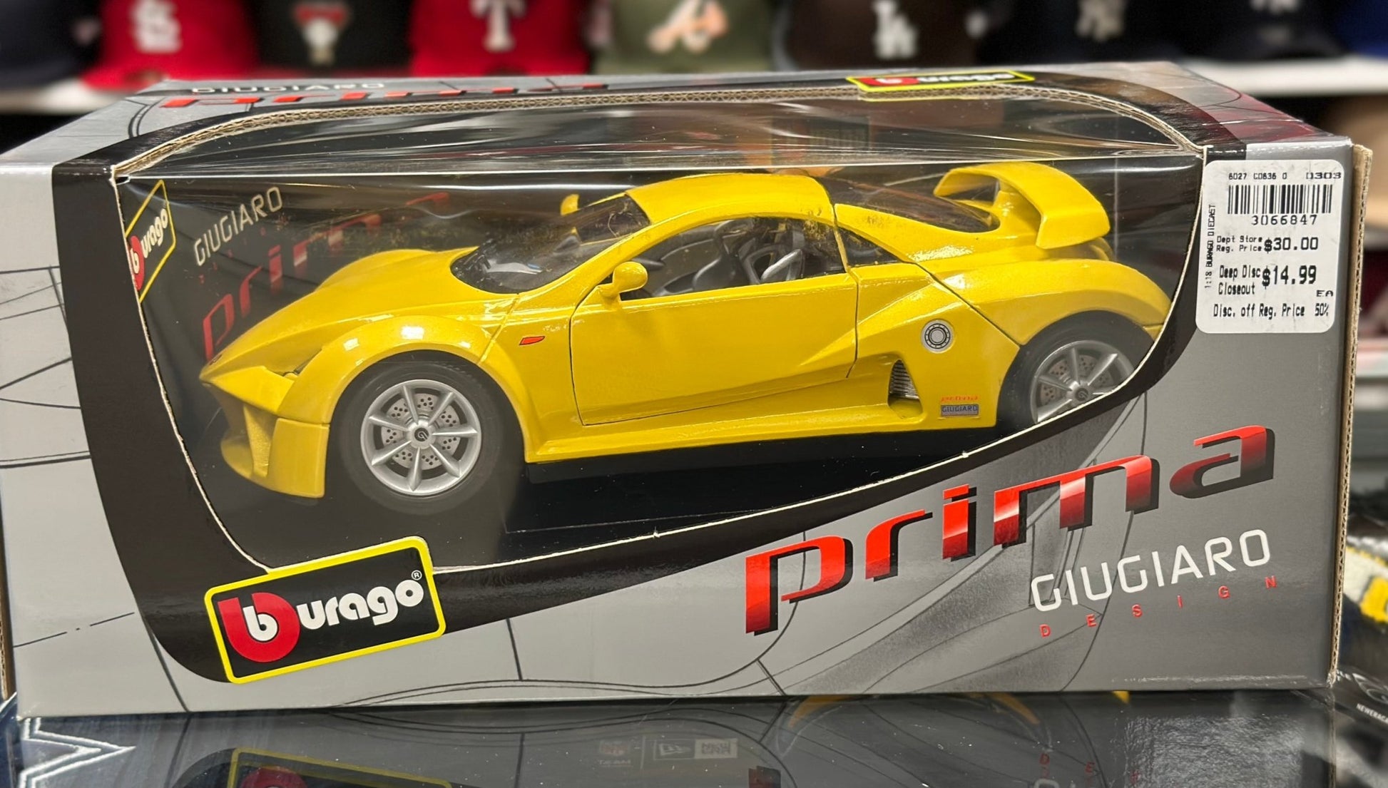 Bburago Giugiaro Prima Speedster Yellow 1/18 Scale Diecast Model Car | New - Product Image
