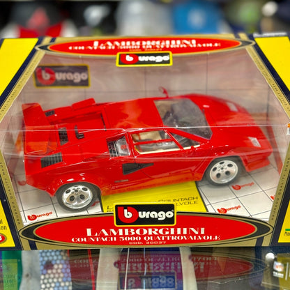 Bburago Lamborghini Countach 5000-QV Red 1/18 Scale Diecast Model Car | New - Product Image