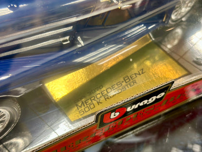 Bburago Mercedes Benz 500K Roadster Blue 1/20 Scale Diecast Model Car | New - Product Image