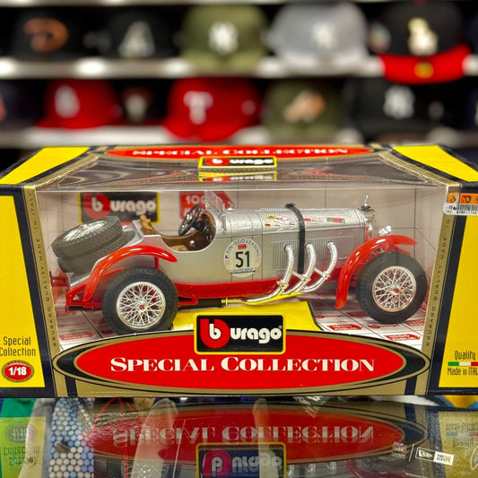 Bburago Mercedes Benz SSKL Silver w/ Red 1/18 Scale Diecast Model Car | New - Product Image