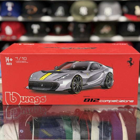 Bburago Signature Ferrari 812 Competizione Gray 1/18 Scale Diecast Model Car | New - Product Image