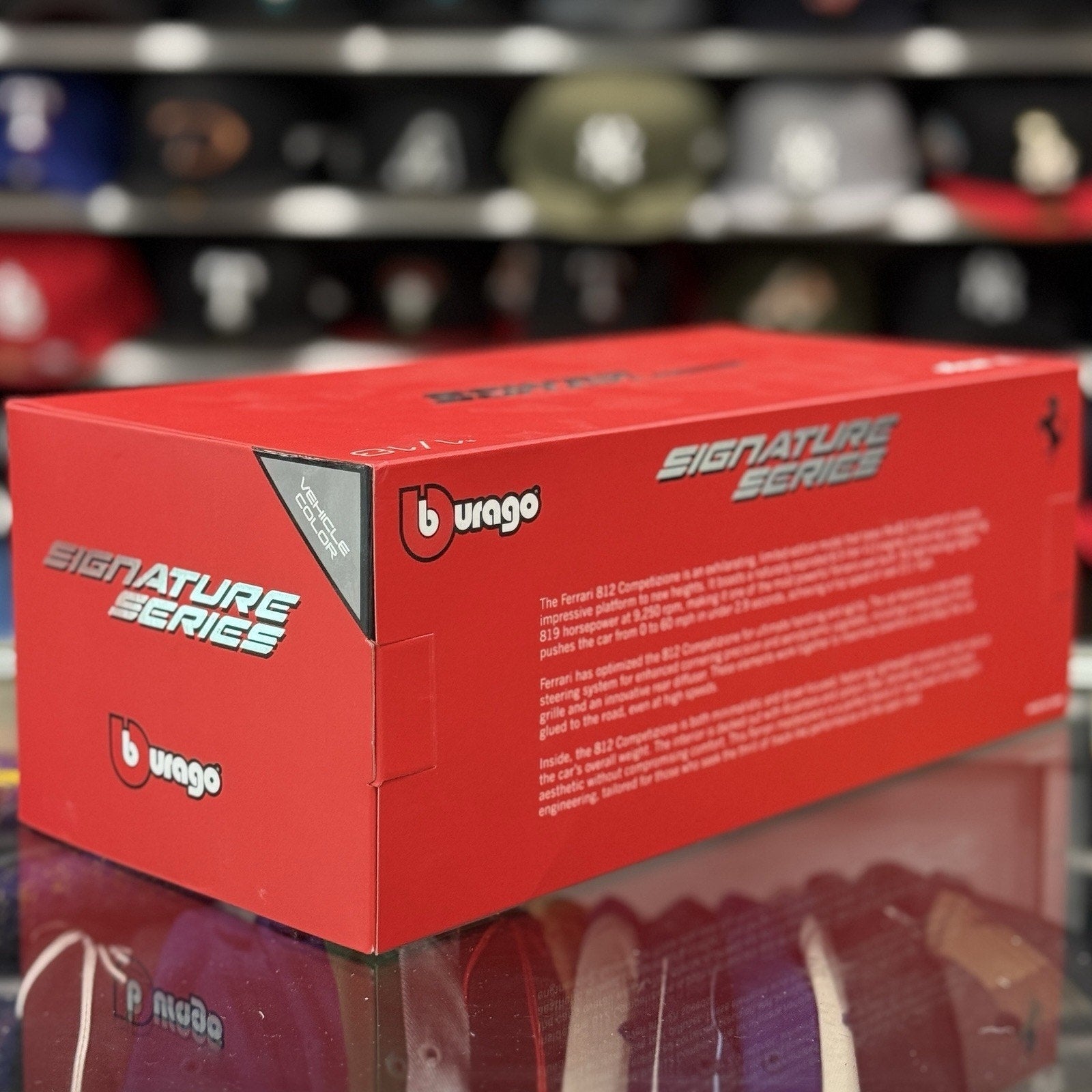 Bburago Signature Ferrari 812 Competizione Gray 1/18 Scale Diecast Model Car | New - Product Image