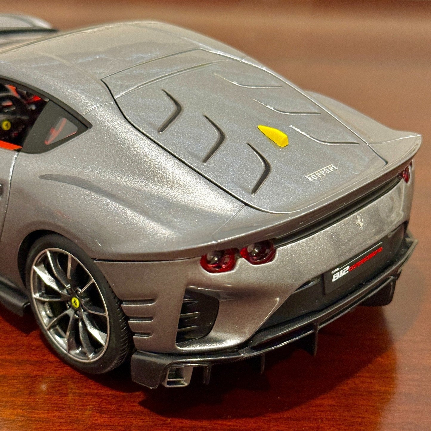 Bburago Signature Ferrari 812 Competizione Pure Gray w/ Red Interior 1/18 Scale Diecast Model Car | In Box - Product Image