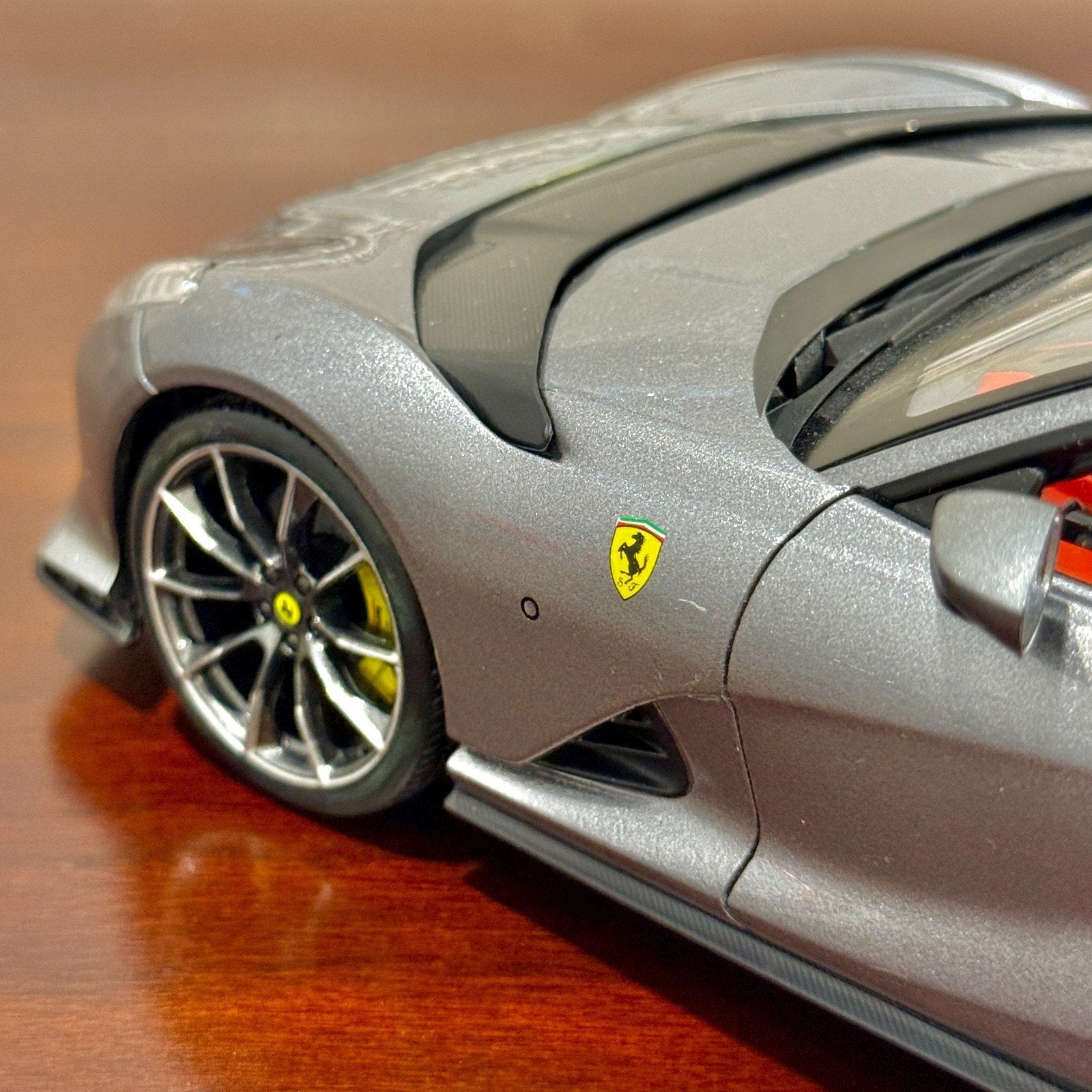 Bburago Signature Ferrari 812 Competizione Pure Gray w/ Red Interior 1/18 Scale Diecast Model Car | In Box - Product Image