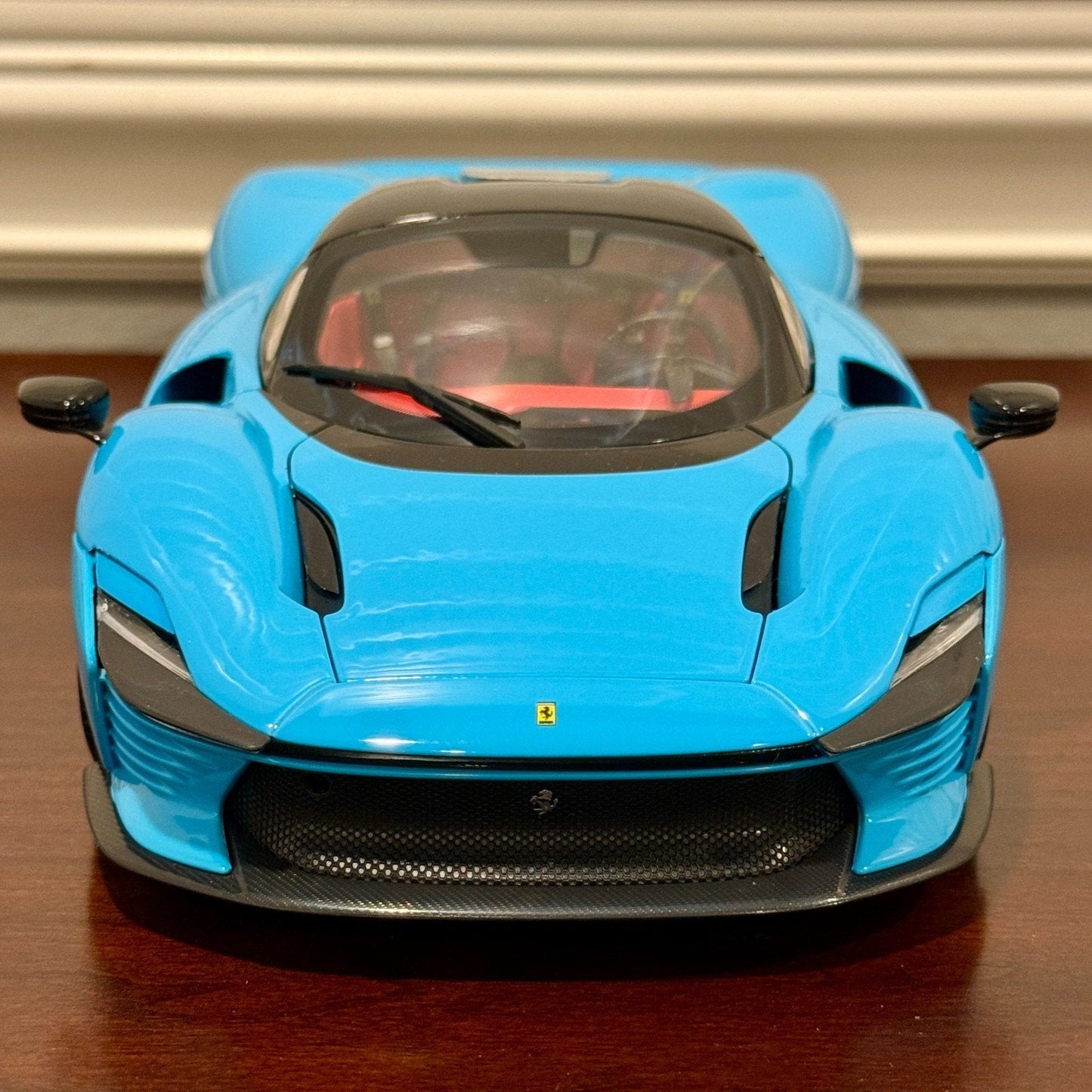 Bburago Signature Ferrari Daytona SP3 Spider 'Closed Top' Blue 1/18 Scale Diecast Model Car | In Box - Product Image