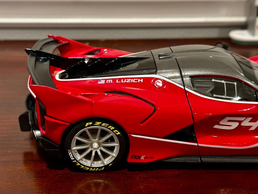 Bburago Signature Ferrari FXXK Evo '#54 Michael Luzich' 1/18 Scale Diecast Model Car | New - Product Image