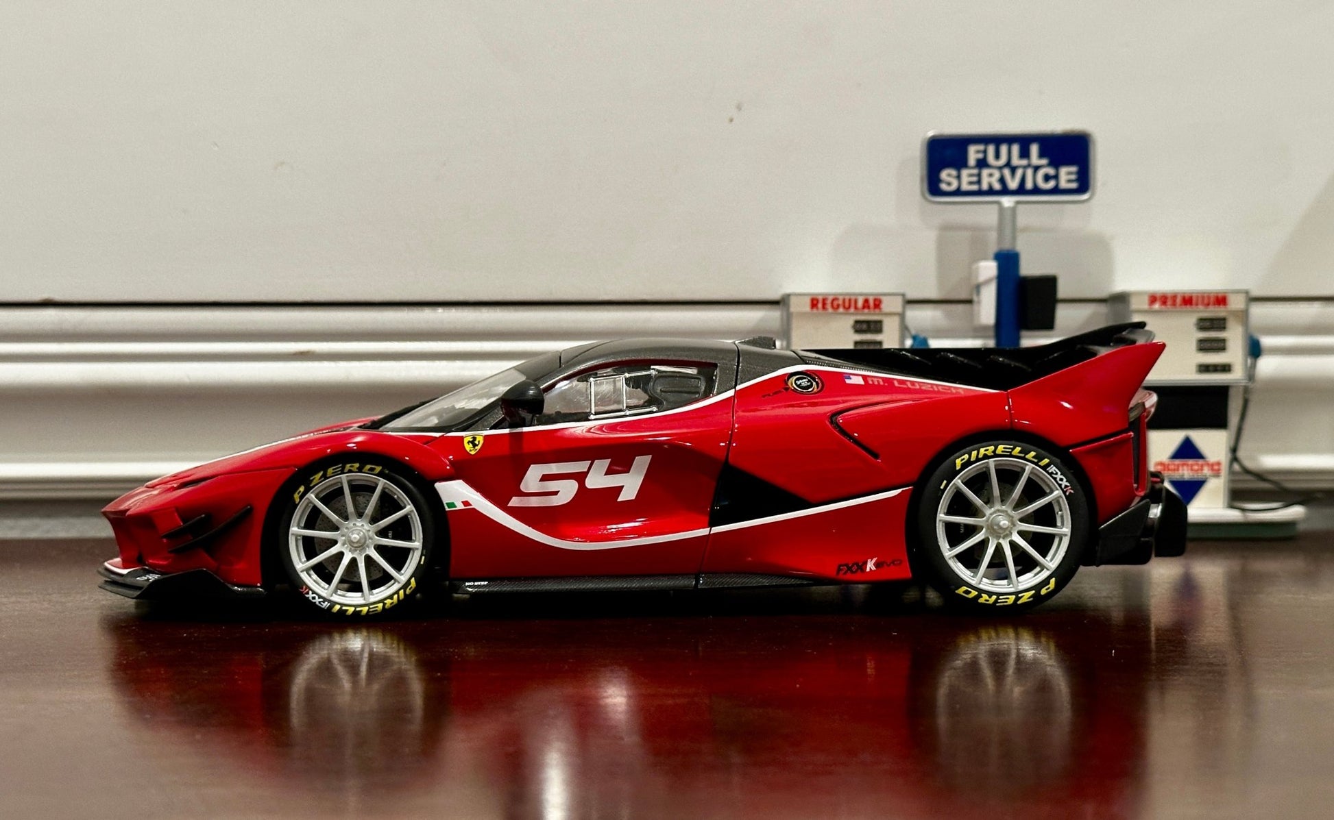Bburago Signature Ferrari FXXK Evo '#54 Michael Luzich' 1/18 Scale Diecast Model Car | New - Product Image