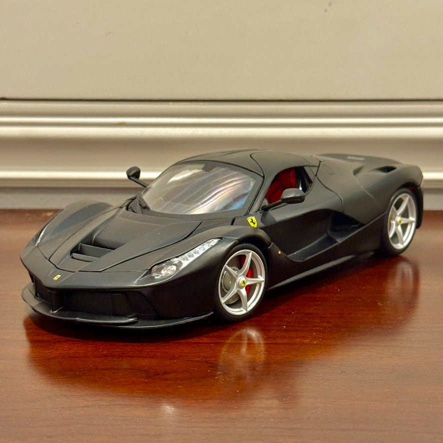 Bburago Signature Ferrari Laferrari Matte Black 1/18 Scale Diecast Model Car | New - Product Image