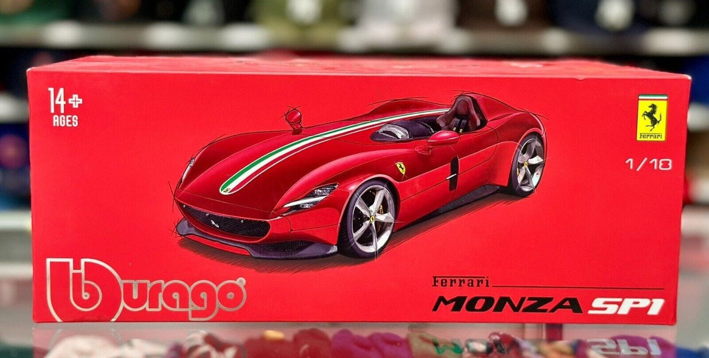 Bburago Signature Ferrari Monza SP1 Red 1/18 Scale Diecast Model Car | New - Product Image
