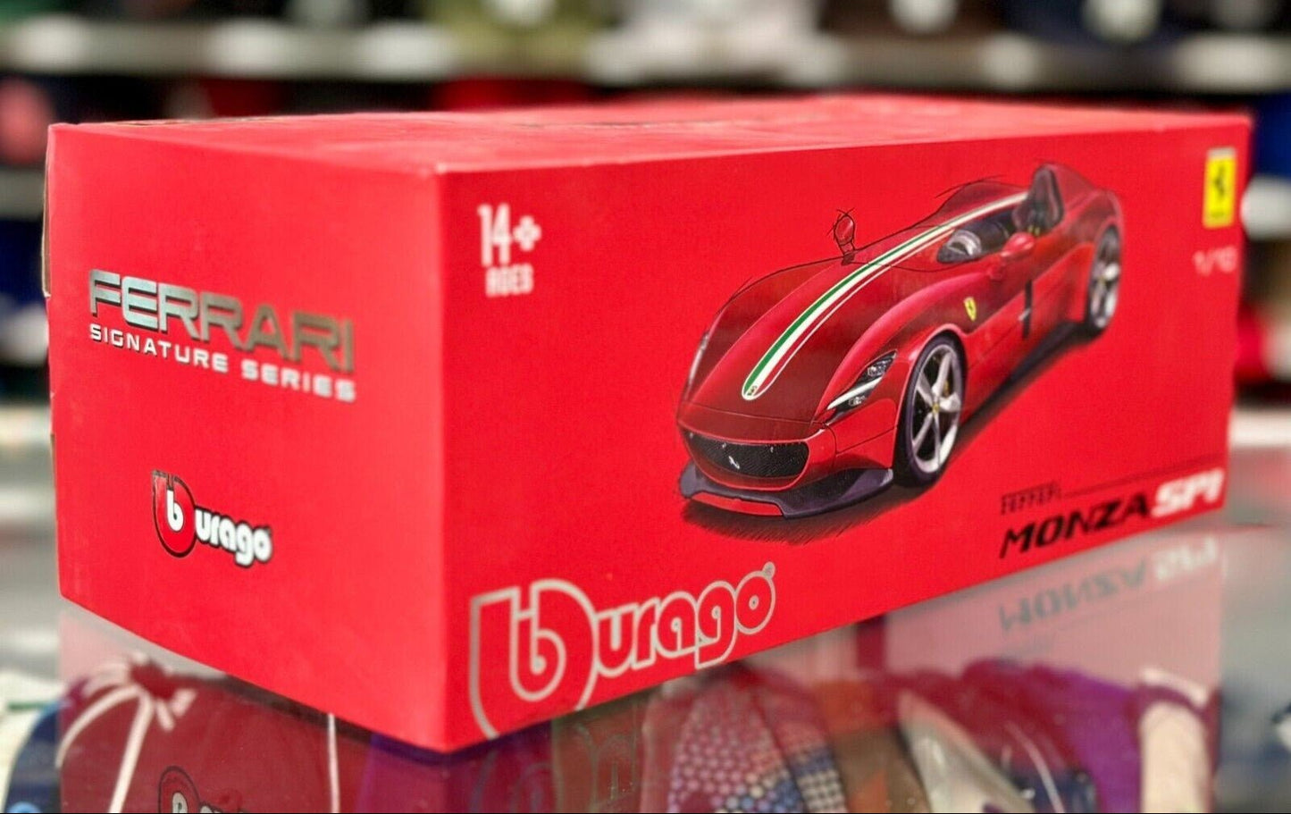 Bburago Signature Ferrari Monza SP1 Red 1/18 Scale Diecast Model Car | New - Product Image