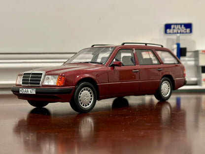 BOS Mercedes Benz E300 'TE S124' Wagon Maroon Best of Show 1/18 Scale Diecast Model Car | Limited Edition - Product Image
