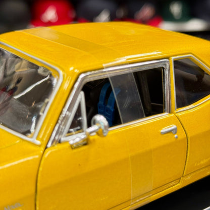 Maisto 1/18 1970 Chevrolet Nova SS Coupe Metallic Yellow Diecast Model Car | New - Product Image