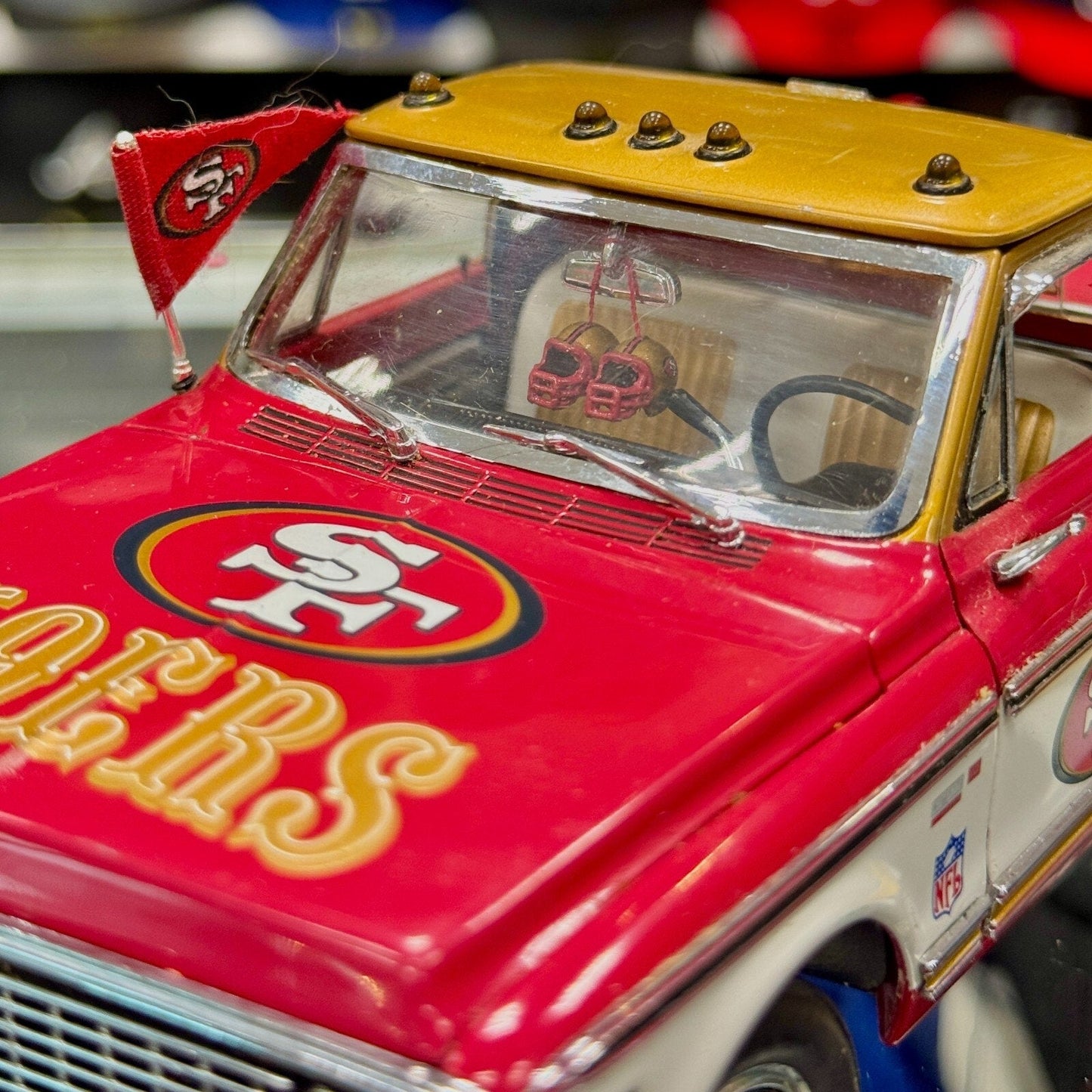 Danbury Mint 1972 Chevy Pickup Truck 'San Francisco 49ers' Red 1/24 Scale Diecast Model Car - Product Image
