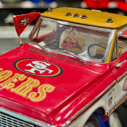 Danbury Mint 1972 Chevy Pickup Truck 'San Francisco 49ers' Red 1/24 Scale Diecast Model Car - Product Image