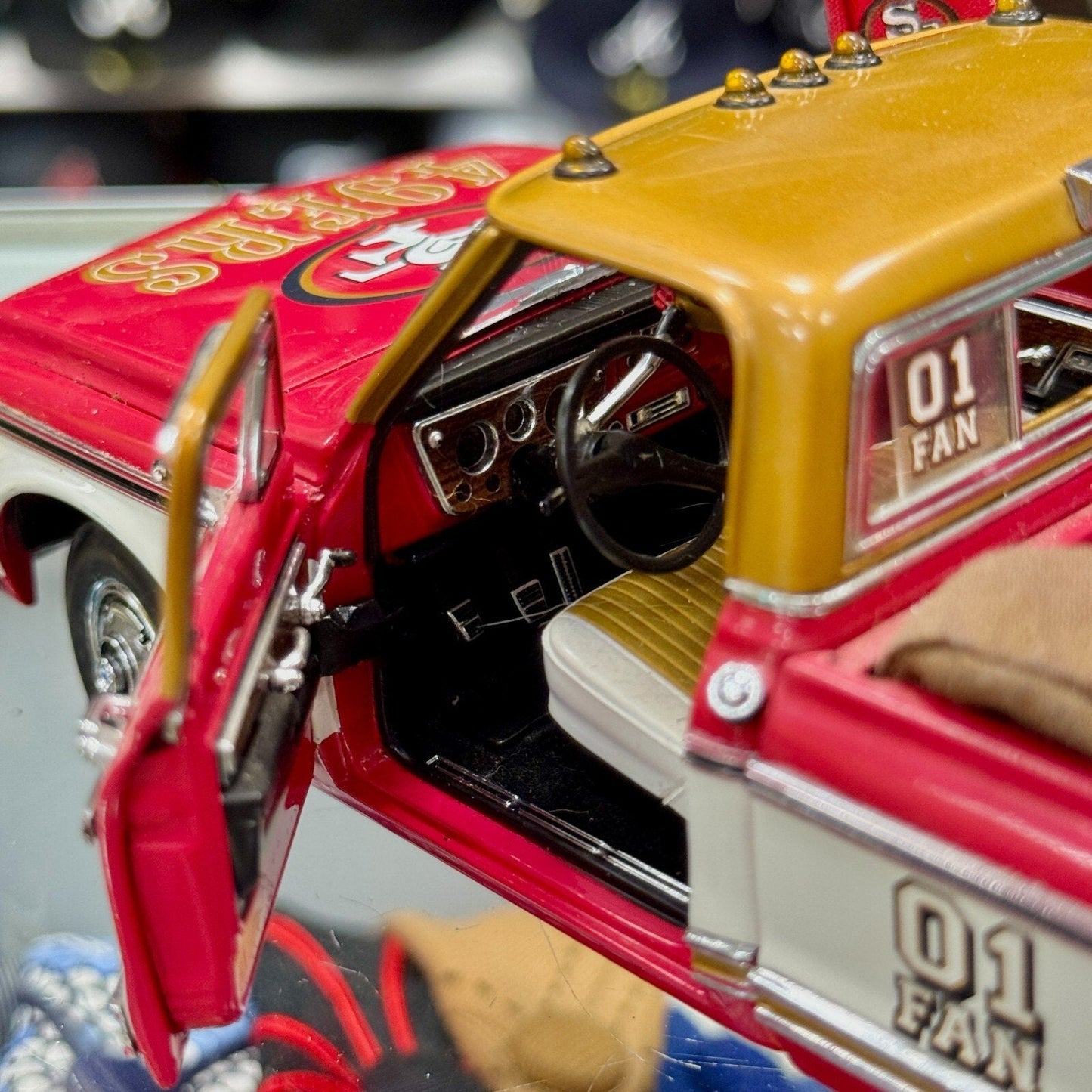 Danbury Mint 1972 Chevy Pickup Truck 'San Francisco 49ers' Red 1/24 Scale Diecast Model Car - Product Image