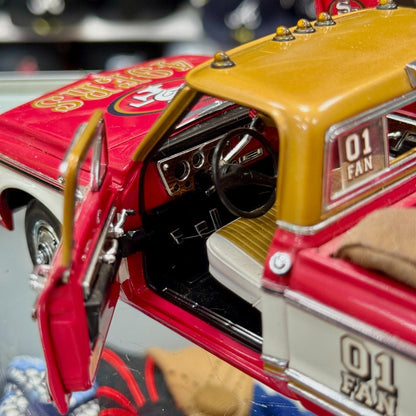 Danbury Mint 1972 Chevy Pickup Truck 'San Francisco 49ers' Red 1/24 Scale Diecast Model Car - Product Image