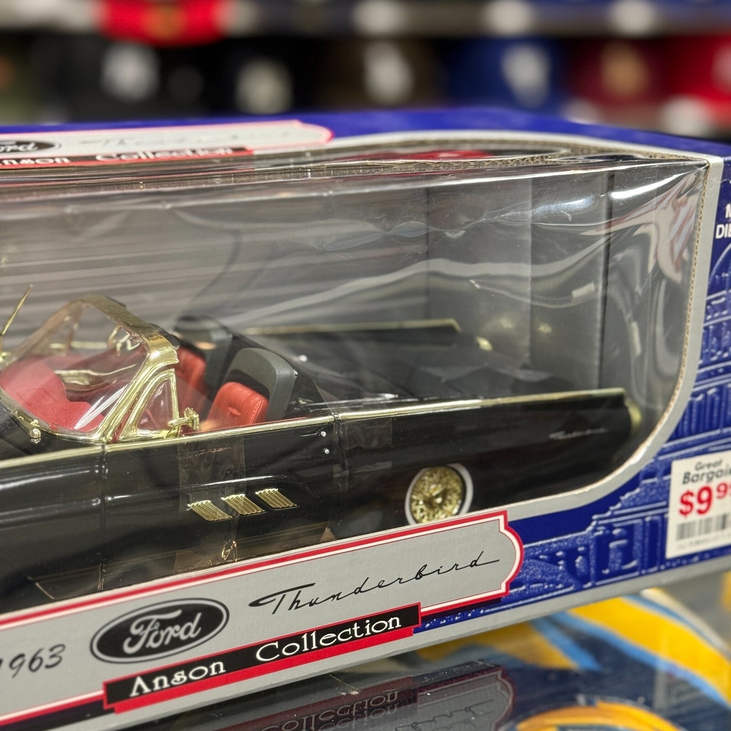 1/18 1963 Ford Thunderbird Convertible Black/Red Anson Classics | New