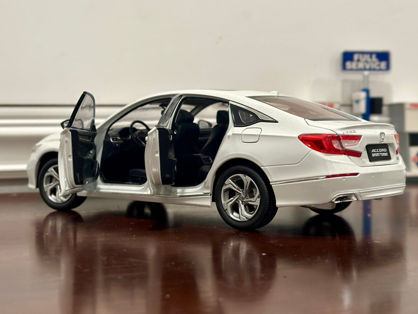 Dealer Edition Honda Accord White Sedan 1/18 Scale Diecast Model Car - Product Image