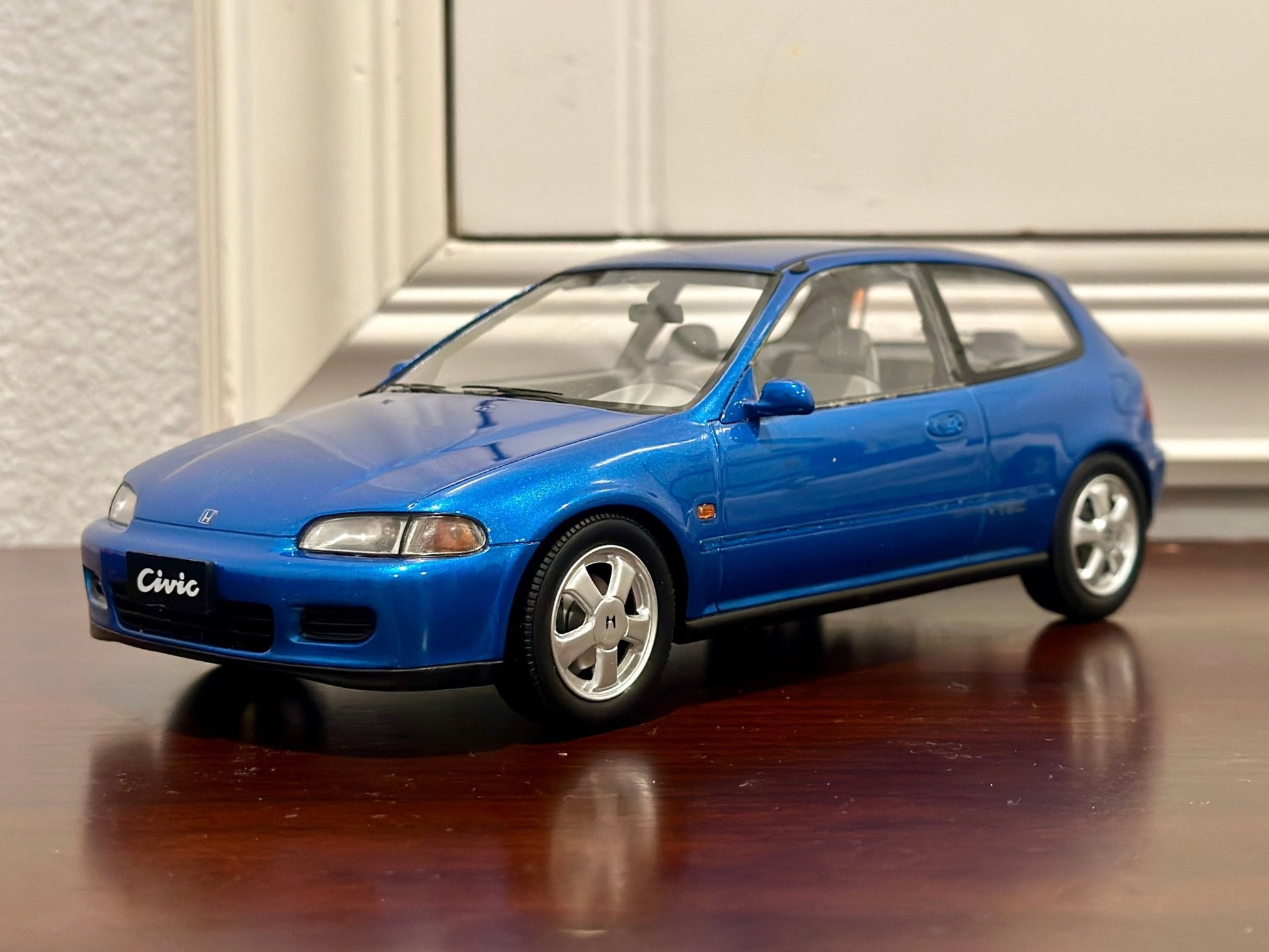 Dealer Edition Honda Civic Hatchback Blue 1/18 Scale Resin Model Car - Product Image