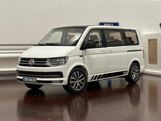 Dealer Edition Volkswagen T6 Multi-Van White 1/18 Scale Diecast Model Car - Product Image