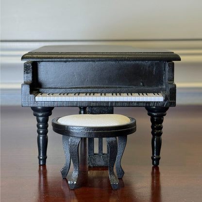 Diorama 1:18/24 Mini Piano + Chair + Lamp Model Workshop Display Model Accessory - Product Image