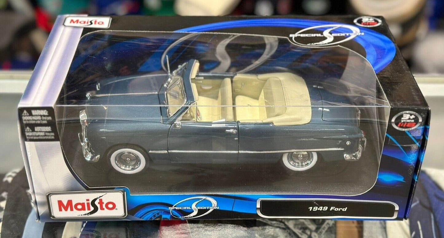 1949 Ford Tudor, Blue | Vintage Maisto 1/18 | New
