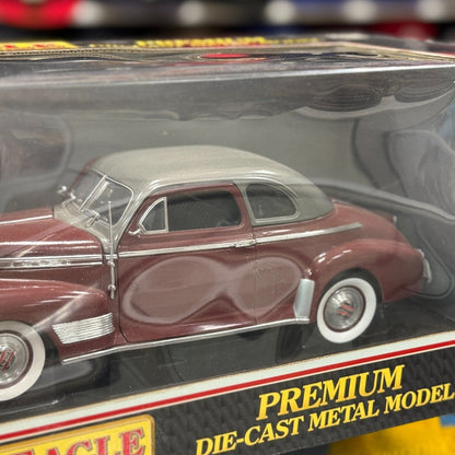 Eagle Collectibles 1940 Chevrolet Deluxe Coupe Maroon 1/18 Scale Diecast Model Car | New - Product Image