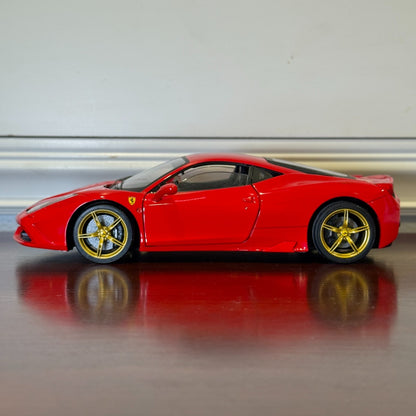 1/18 Ferrari 458 Speciale Red/Gold Wheels Hot Wheels Elite Diecast