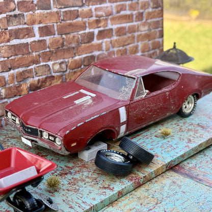 ERTL 1968 Red Oldsmobile 442 1/18 Scale Diecast Model Car | Parts Car - Product Image