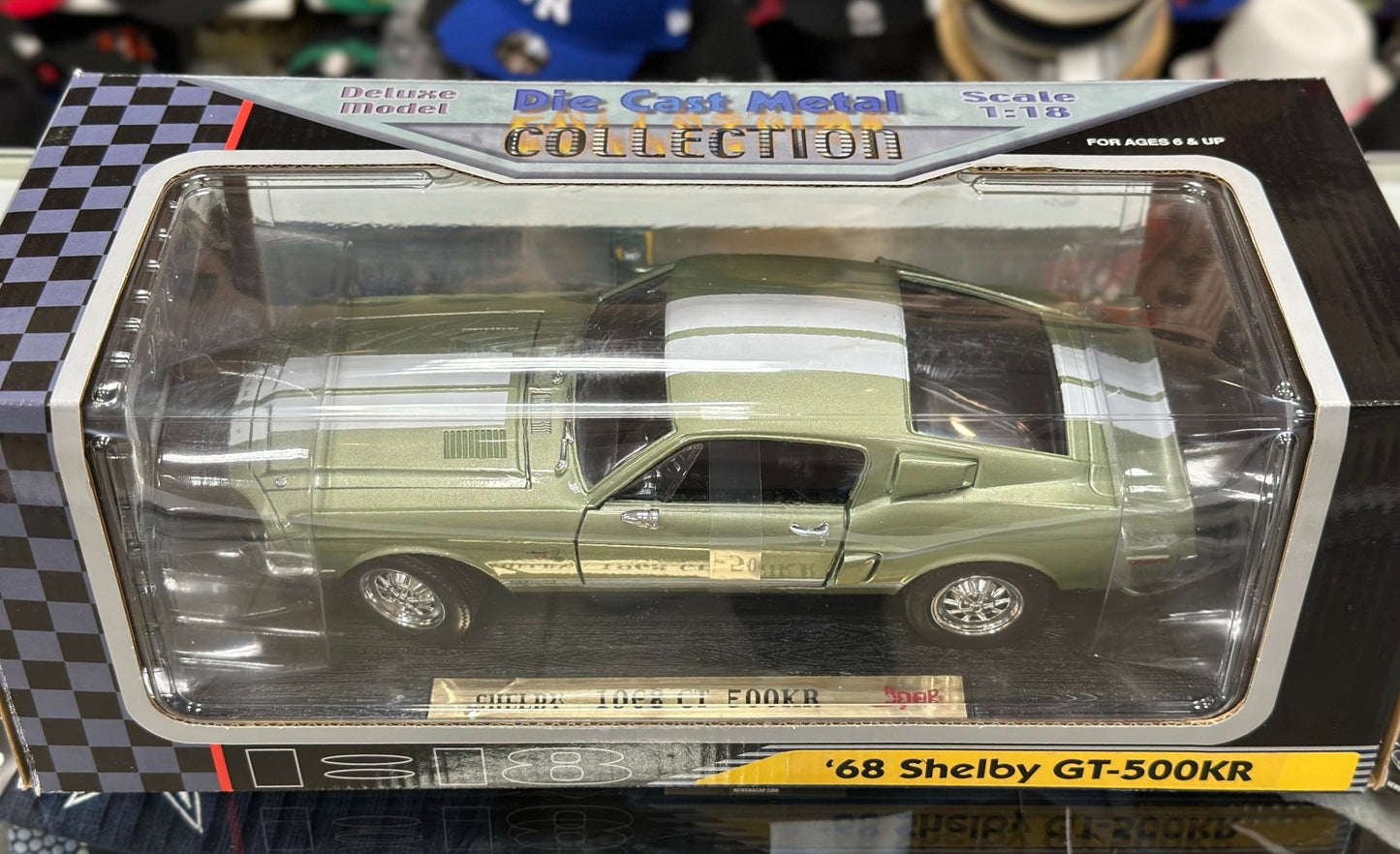 ERTL 1968 Shelby GT-500KR Pale Green 1/18 Scale Diecast Model Car - Product Image